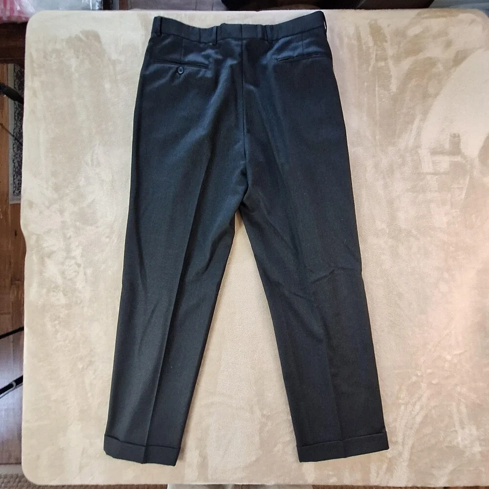 Perry Ellis Portfolio Suit Mens 44 36x31 Gray Wool Ventless 2 Btn 2 Piece Formal